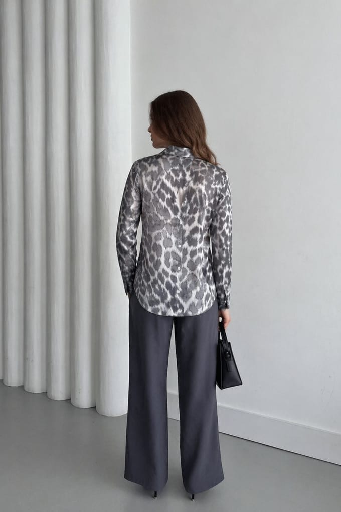 Luipaardprint Overhemd met Knopen