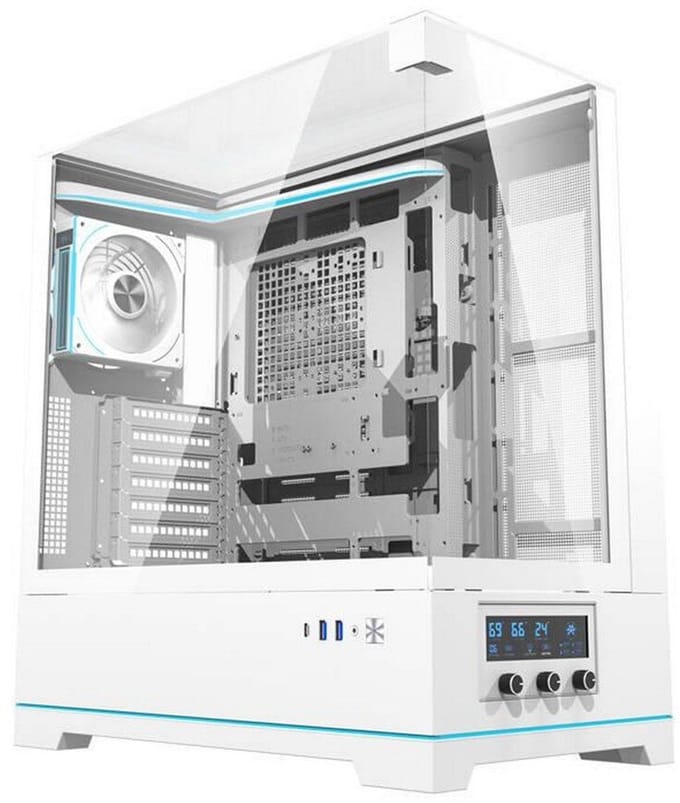 Darkflash DY450 PRO computer case with fan (white) - Case - Miditower - Wit