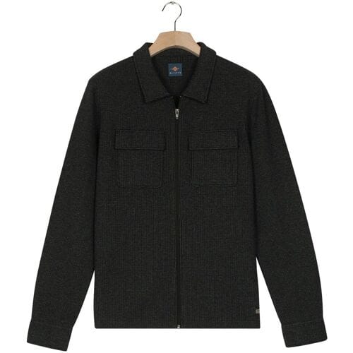 Baileys Vest Sweat Polo Zip Collar Two-Tone Fine Texture Pattern Jacquard Dark Forest / male