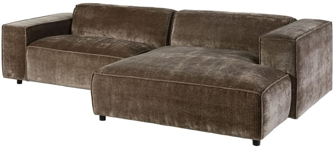 MASSIVMOEBEL24.DE hoekbank taupe hout 279x164x69 cm (BxTxH) SOFAS gedemonteerd