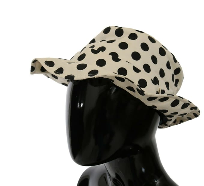 Dolce & Gabbana Dames Witte 100% Katoenen Stipjes Design Trilby Hoed