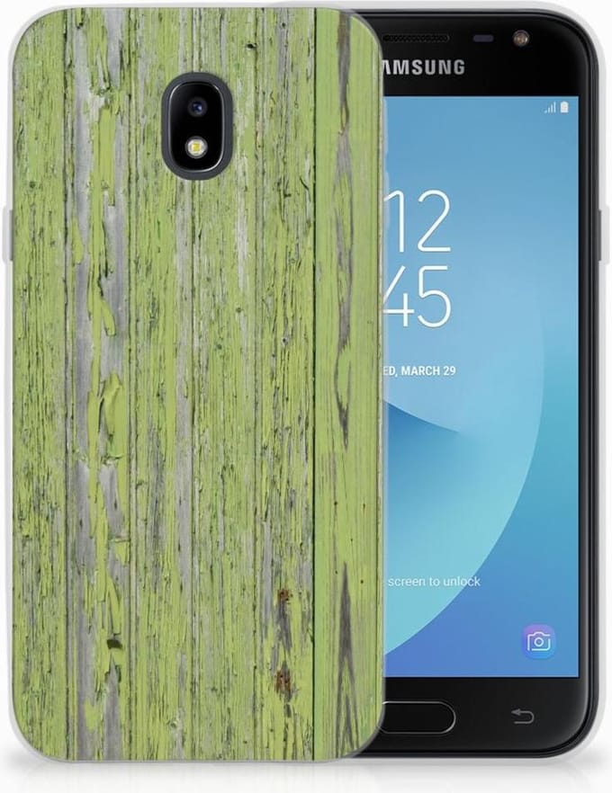 Samsung Galaxy J3 2017 Bumper Hoesje Green Wood
