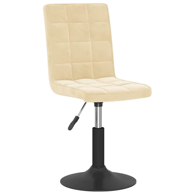 vidaXL - Eetkamerstoelen - draaibaar - 2 - st - fluweel - crèmekleurig