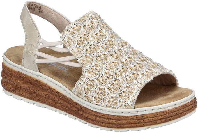Rieker -Dames - beige - sandalen - maat 37