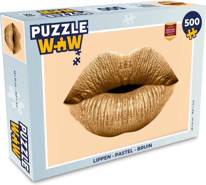 Puzzel Lippen - Pastel - Bruin - Legpuzzel - Puzzel 500 stukjes
