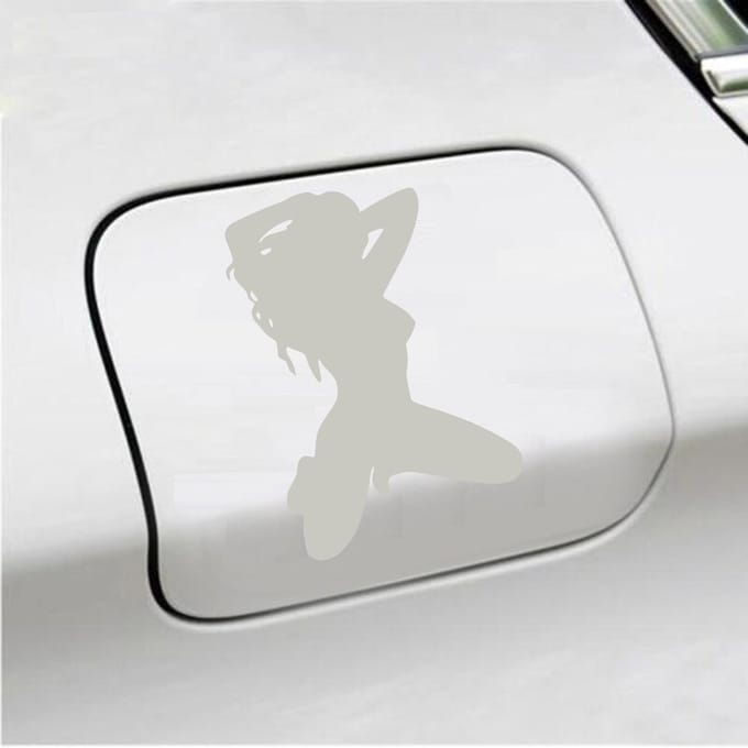 Bumpersticker - Dame - 14 X 10 - Zilver