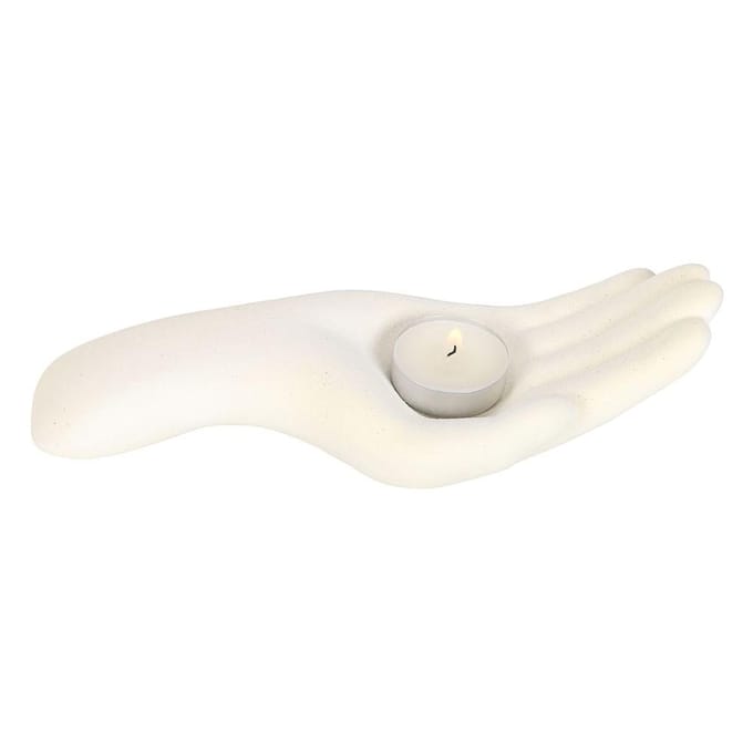 Iets Anders Open Hand Theelichthouder One Size wit