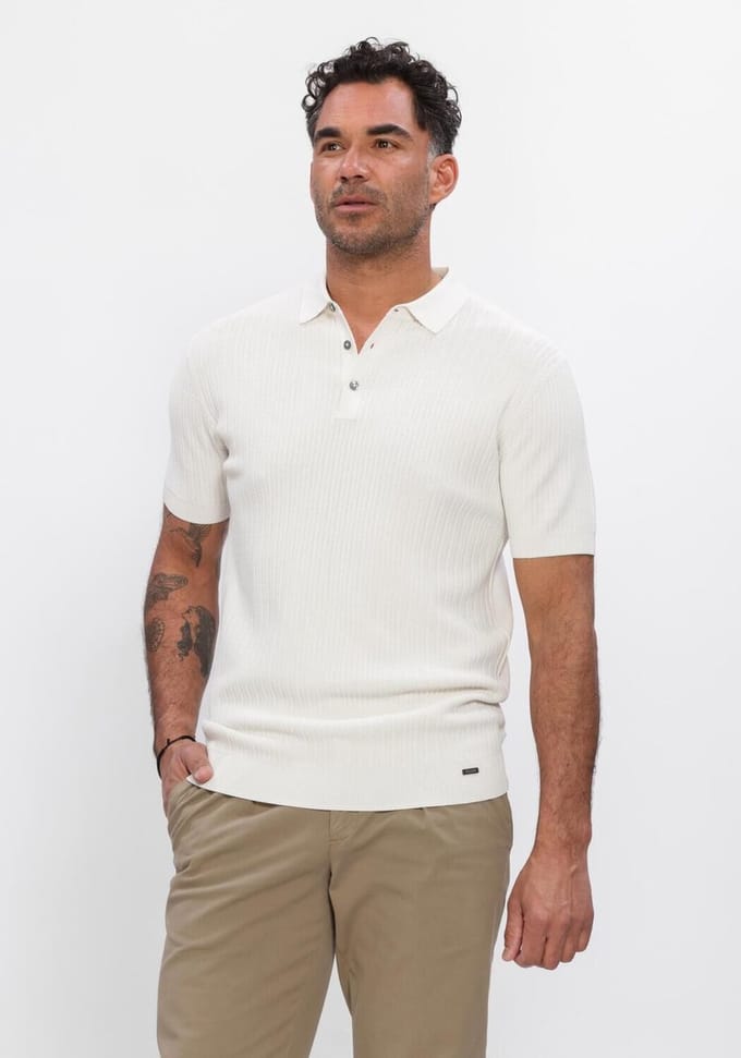 Gentiluomo Polo 3 Buttons Ss Heren - Polo shirt - Gebroken wit - Maat M