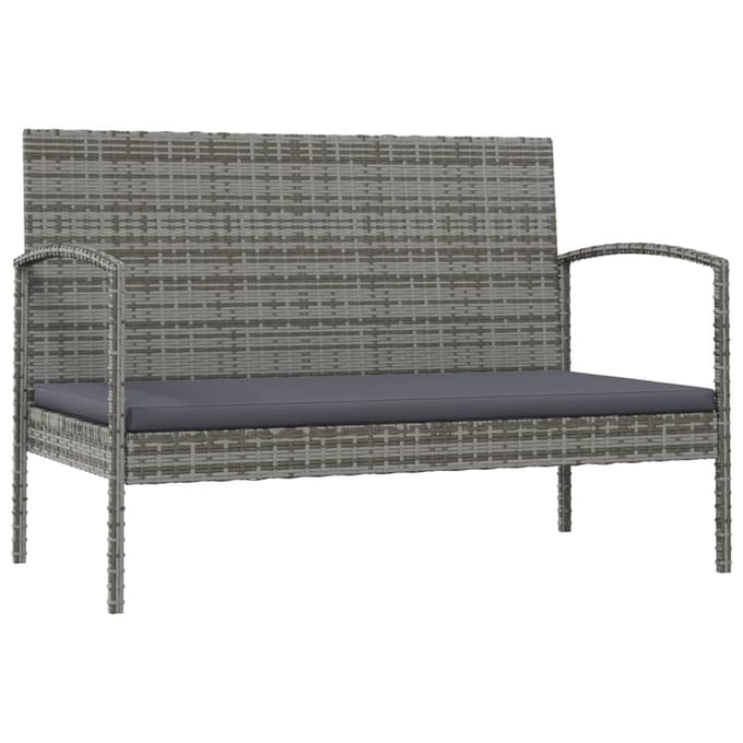 vidaXL - 8-delige - Loungeset - met - kussens - poly - rattan - grijs