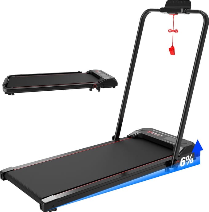 LIKESPORTING LS6 loopband-inklapbaar-met 6% helling- Opvouwbare loopband 1400W Voor Draagbare loopmachine- Compact loopband voor thuis of op kantoor