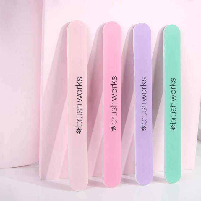 brushworks Pastel Coloured Nail Files 4 st
