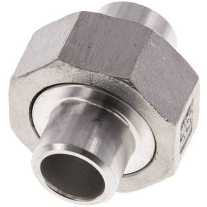 Rechte Koppeling 17.2mm Laseind RVS Vlakke Afdichting PTFE 16bar