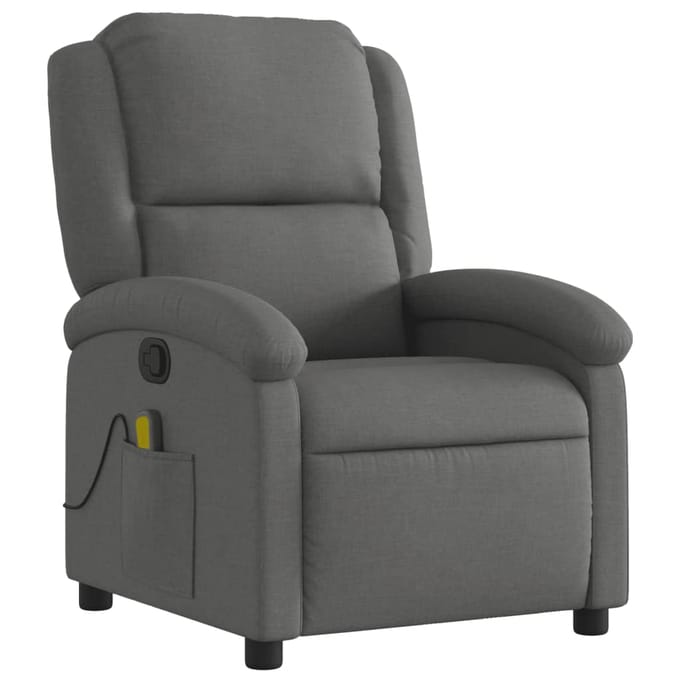 Vidaxl Klapbare Massagestoel, Donkergrijs, Bekleed met Stof