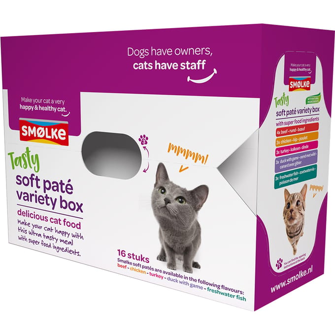 16x80g Soft Paté Variatiebox Smølke Kattenvoer