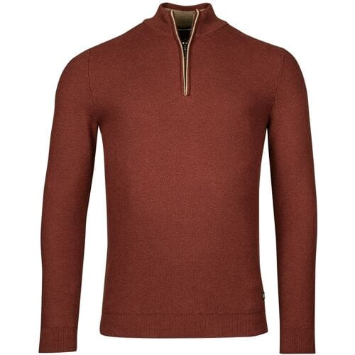 Baileys Trui Half Zip Structure Knit Deep Red / male