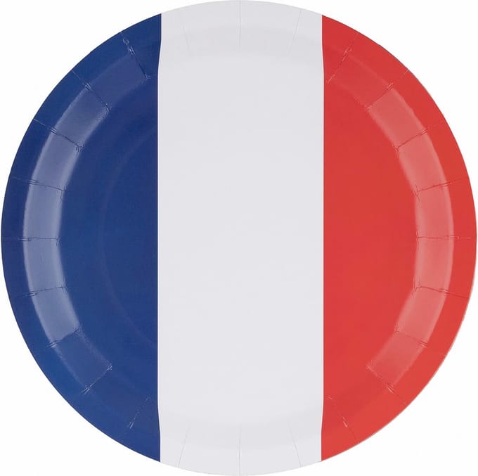 ESPA - 8 driekleurige borden blauw wit rood
