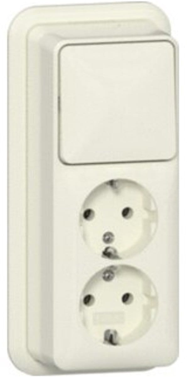 Gira Combinatie Wipschakelaar/Dubbele Wandcontactdoos Met Randaarde - 16 A - 250 V