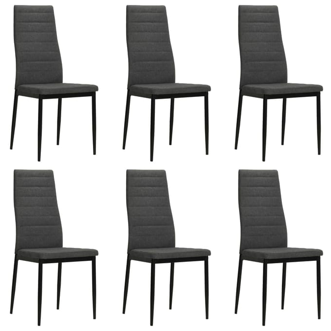 vidaXL - Eetkamerstoelen - 6 - st - stof - donkergrijs
