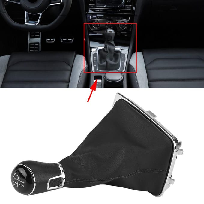 5 Versnellingen Auto Versnellingspook Knop Gaiter Hoes Geschikt voor 7 MK7 20132018 black