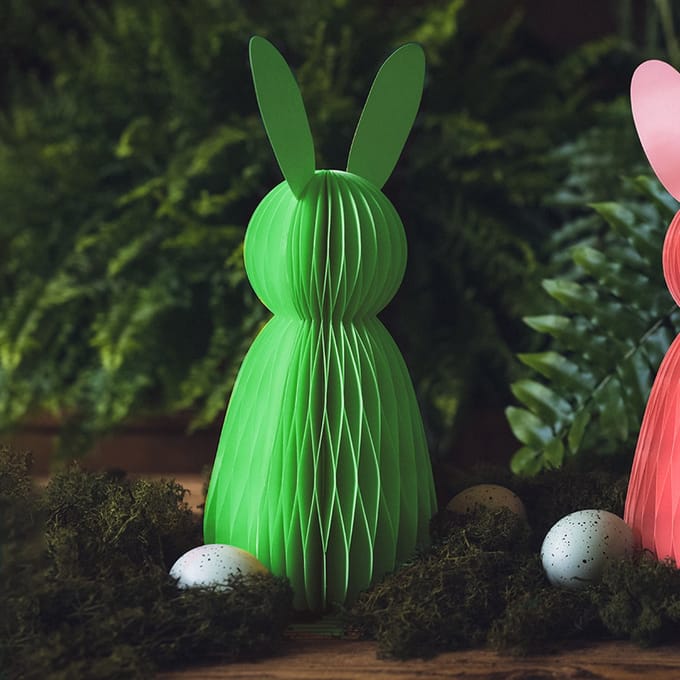 PartyDeco - Honeycomb bunny groen (30 cm)