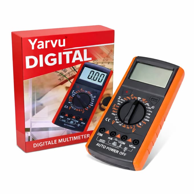 Yarvu ® Digitale Multimeter met Display - Voltmeter - Multi Meter - Volt Meter - Incl 9v batterij & meetsnoeren