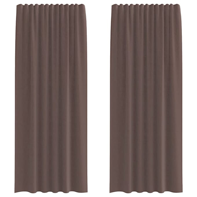 vidaXL - Gordijnen - voile - met - tab - top - 2 - st - bruin