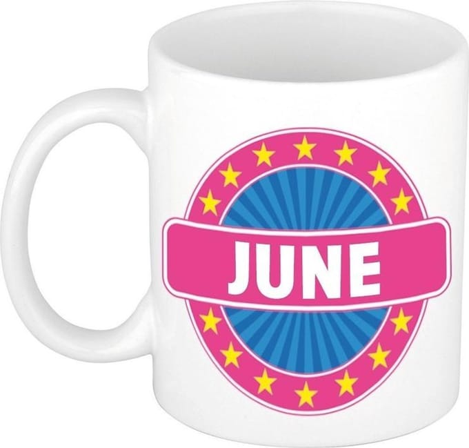 June naam koffie mok / beker 300 ml  - namen mokken