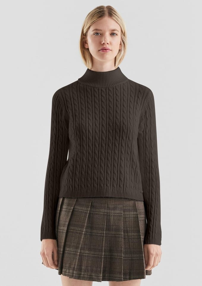 Q/S designed by - Dames pull - Maat S - Vrouwen - Bruin - Viscose