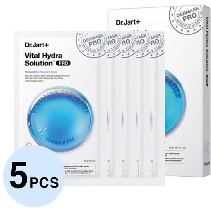 Lot de 5 masques hydratants Dr.Jart+ Vital Hydra Solution 15 Sheets