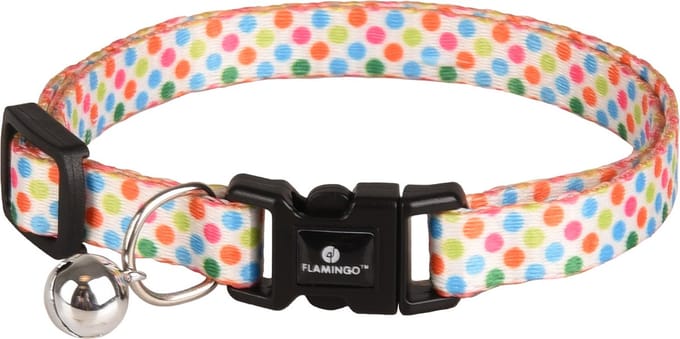 Flamingo Kattenhalsband Arya - Kattenhalsband - Wit 20-35 Cm