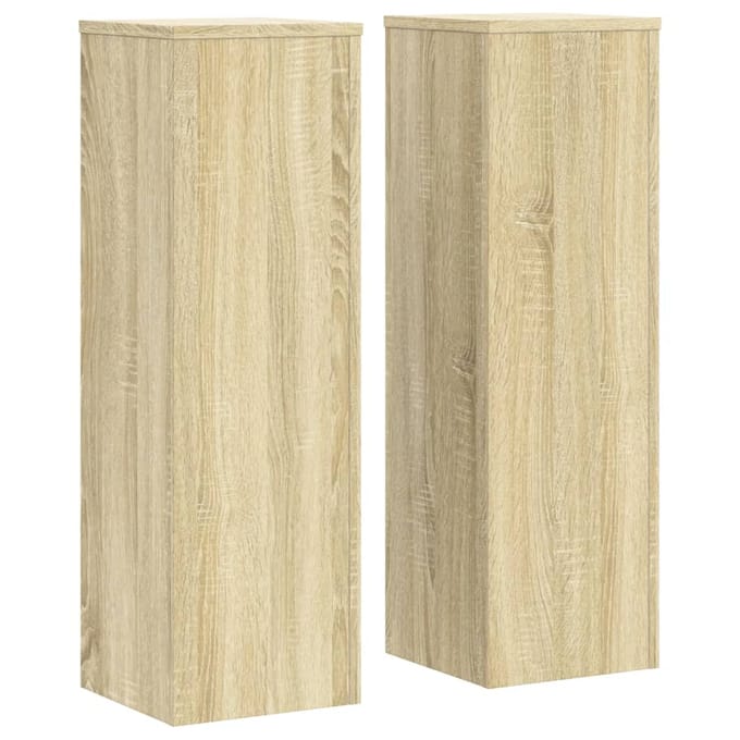 vidaXL - Plantenstandaards - 2 - st - 25x25x80 - cm - bewerkt - hout - sonoma - eiken