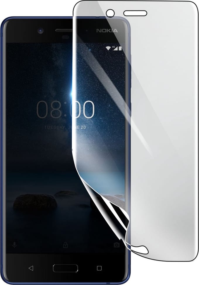 3mk, Geschikt voor Nokia 8, Schokbestendige Hydrogel Screenprotector, Transparant