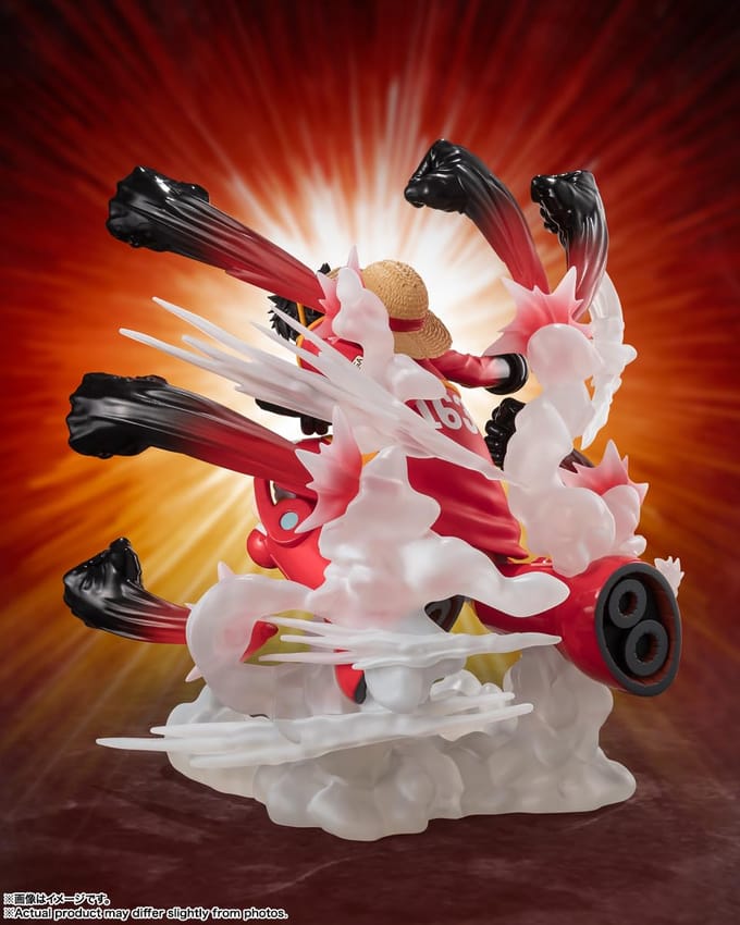 Bandai Tamashii Nations One Piece Figuarts ZERO Extra Battle PVC Statue Monkey D. Luffy -Gum Gum Hawk Gatling- 19 cm Beeld