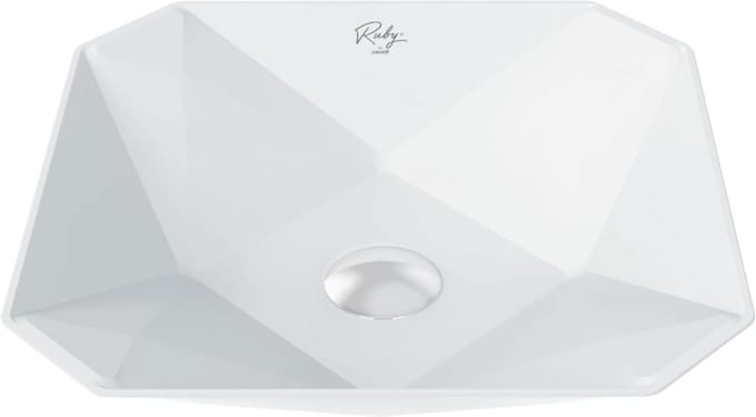 Creavit Ruby RB040 Waskom – Opbouw – Keramiek – 40x8,5x40 cm – Glanzend Wit