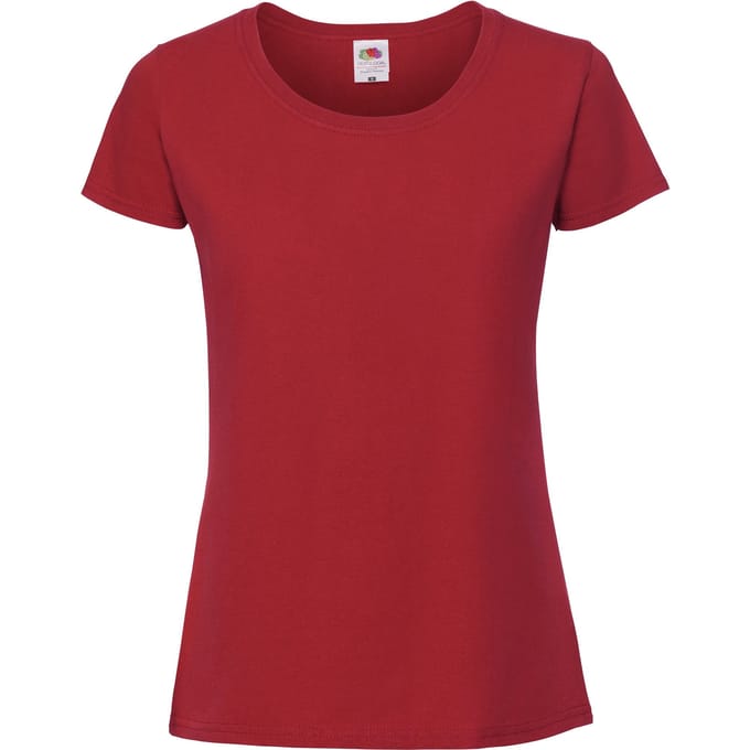 Fruit Of The Loom Vrouwen / Dames Fit Ringgesponnen Premium Tshirt (Rood)