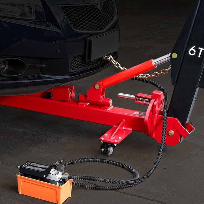 Auto Carrosserie Frame Trekker Rechttrekker 6T Auto Frame Machine 6000PSI Voetpomp