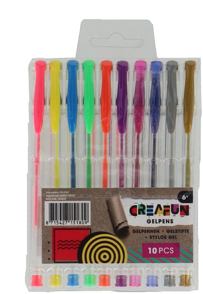 Creafun - Gelpennen - Neon Glitter Metallic - 10 Stuks