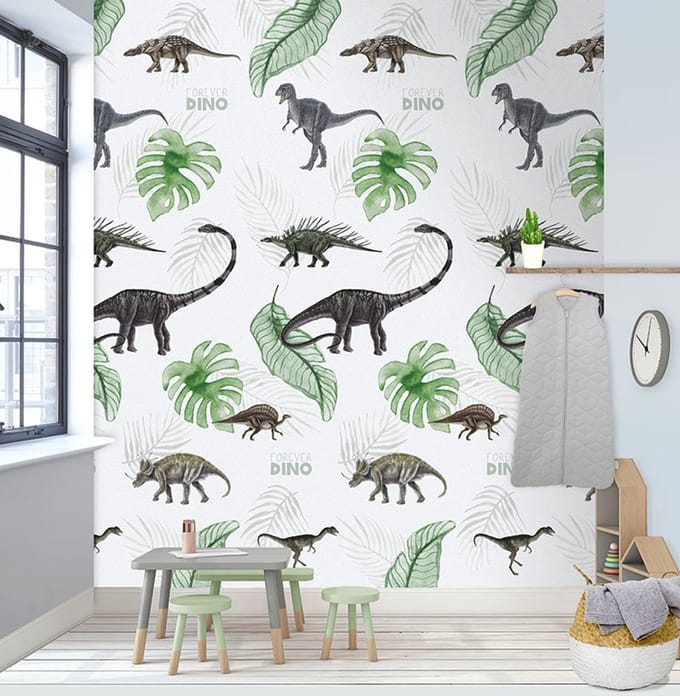 INGK Behang - Kids - Abby & Bryan - Dino in my room