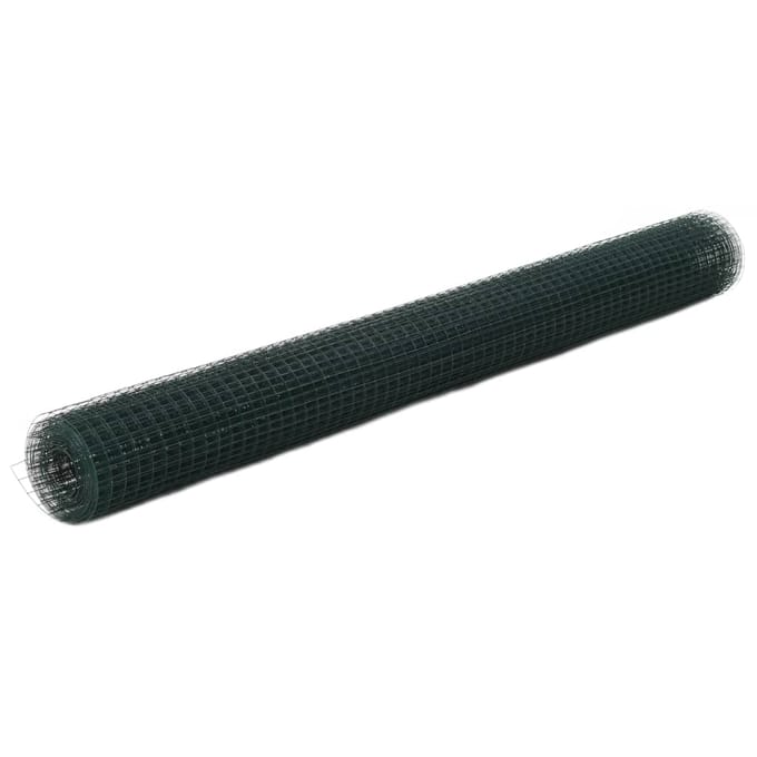 vidaXL - Kippengaas - 25x1,5 - m - staal - met - PVC - coating - groen