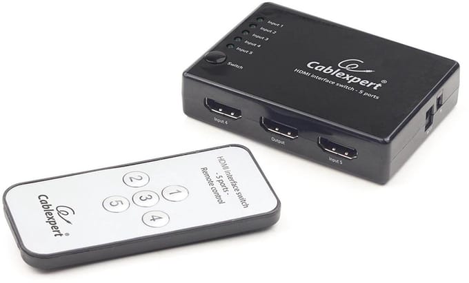 Gembird HDMI Switch - 5 Poorten - Veelzijdige Aansluitmogelijkheden - Compact Design