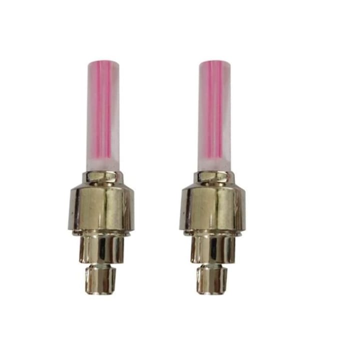 Bouchon de Valve à Air - Pink - 2 pièces - Lampe LED - Décoration de vélo - Mixte rose
