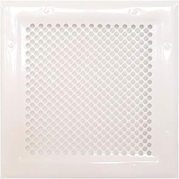 Vierkant Ventilatierooster Wit RAL 9016 18x18 cm - Afdekrooster Geperforeerd Staal voor Verwarming en Plafond