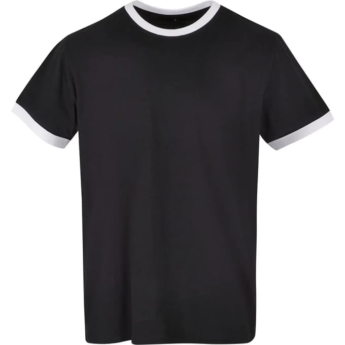 Build your Brand Men´s Ringer Tee BYBB022 - Black/White - S