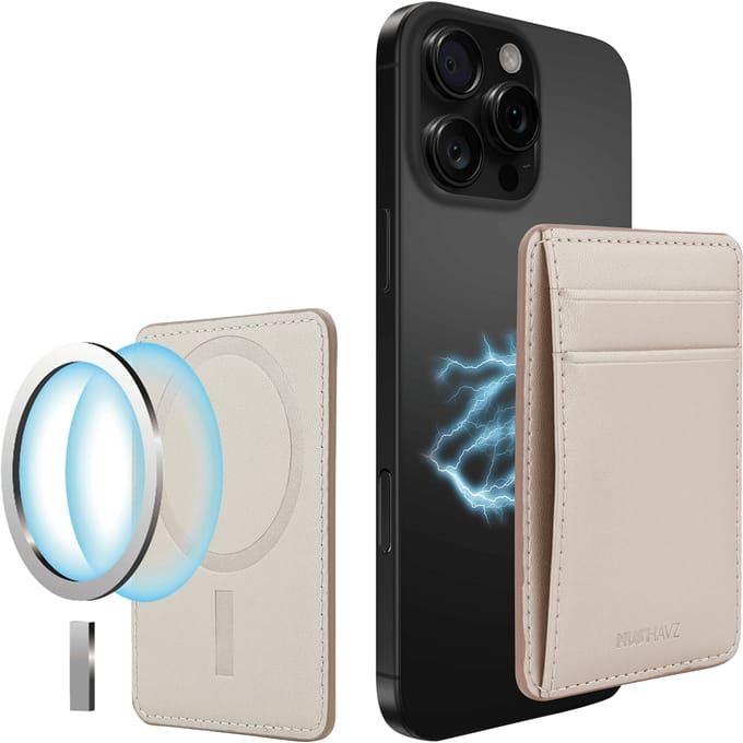 Musthavz Vegan Leather Wallet MagSafe, desert gold