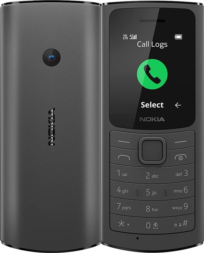 Nokia 110 4G – Zwart – Dual SIM – Inclusief Gratis Lycamobile SIM-kaart