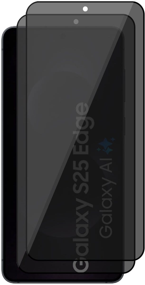 Privacy Screenprotector geschikt voor Samsung Galaxy S25 Edge - 2x Volledig Dekkend Glas Screen Protector