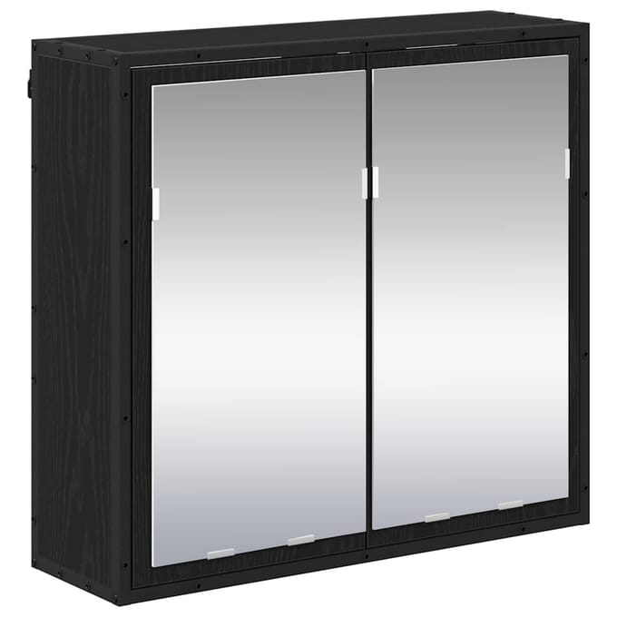 vidaXL - Wandplank - Zwart - Eiken - 65 - x - 20 - x - 60 - cm