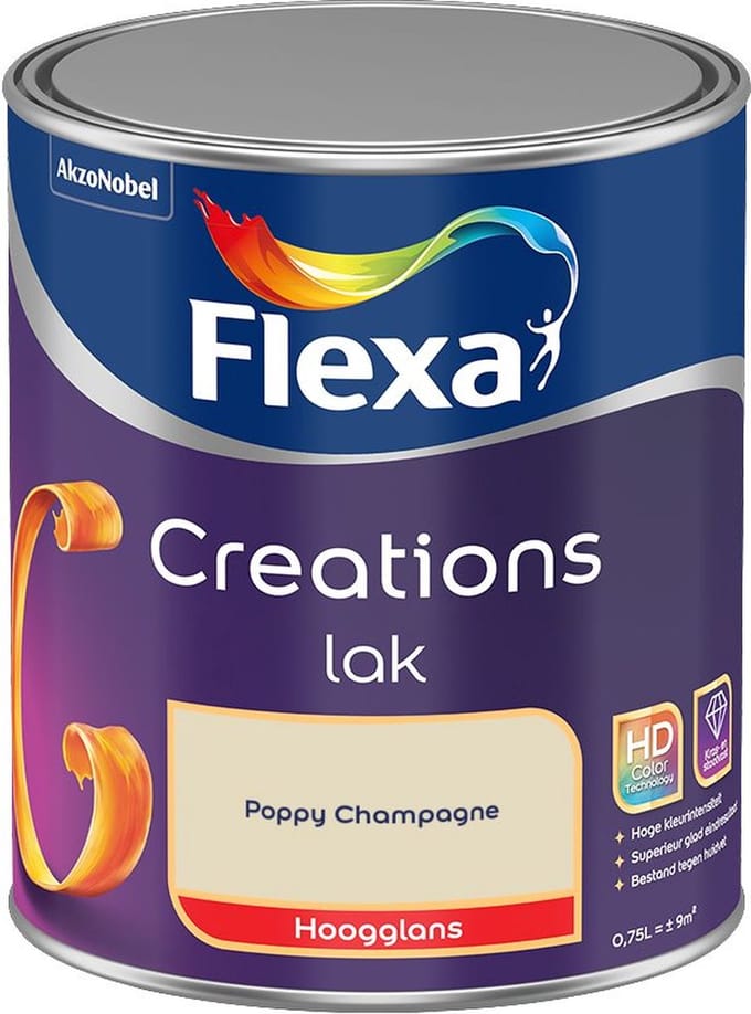 Flexa - Creations Lak Hoogglans - Poppy Champagne - Mengverf - 750 Ml
