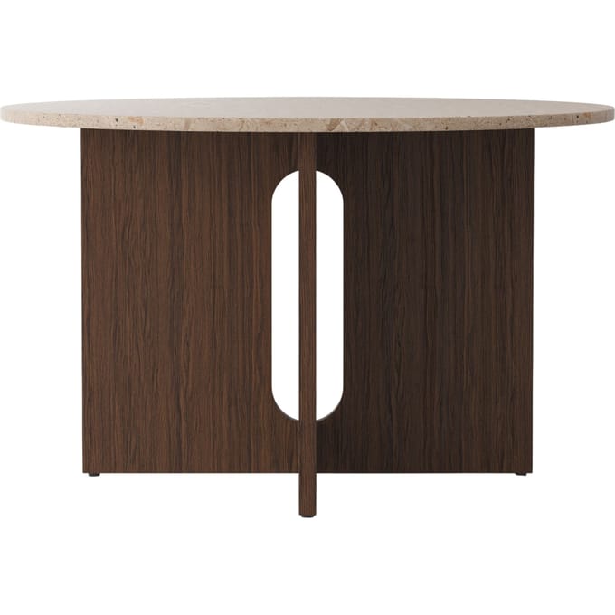 Audo Androgyne eettafel rond - Kunis Breccia Steen - eiken, donker gebeitst - Ø 120 cm