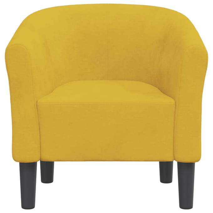 Vidaxl Clubfauteuil, Geel, Bekleed met Fluweel